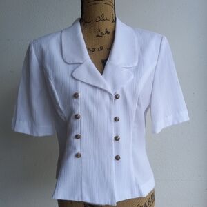 Sabino Vintage Petites Women's 14P White Blouse Top